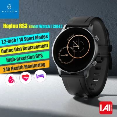 Obrázok produktu pre Haylou RS3 Smart Watch (LS04) Športový náramok 1,2-palcový AMOLED HD displej BT5.0 Fitness Tracker 14 tréningových režimov / GPS polohovanie / 5ATM vodotesný srdcový tep / monitor kyslíka v krvi kompatibilný s Android iOS