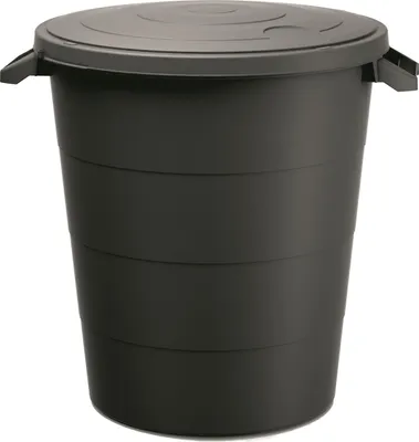 Produktbild von Abfalleimer mit Griffen Abfallbehälter Keden SMOOTH - Schwarz 120 Liter
