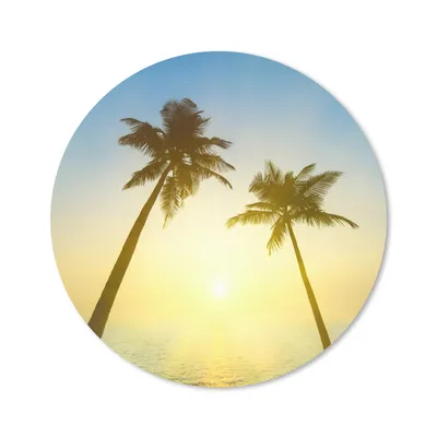 Produktbild von MuchoWow® Mauspad Mousepad Strand - Sonnenuntergang - Palmen 30x30 cm - Mousepads - Maus Mat - Pad - Mausunterlage - Tischunterlage - Schreibtischmatten