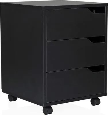 Produktbild von hjh OFFICE Rollcontainer mit 3 Schubladen ORGANISER Bürowagen Melaminharzbeschichtete Spanplatte 52.5 x 40.0 x 40.0 cm