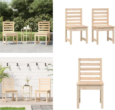 Produktbild von vidaXL Gartenstühle 2 Stk. 40,5x48x91,5 cm Massivholz Kiefer - Gartenstuhl - Gartenstühle - Außenstuhl - Terrassenstuhl