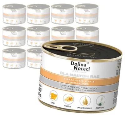 Zdjęcie produktu dla Dolina Noteci Premium 12x185g Mokra Karma Dla Psów Małych Ras z Bażantem Dynią i Makaronem