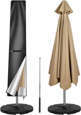 Productafbeelding van Beschermhoes voor Parasol tot 300 cm, Waterdichte 210D Oxford, Weerbestendig, UV-Bescherming, voor Tuin