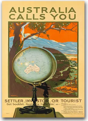 Produktbild von Poster - Canvas - Leinwand - 59,4 cm x 84,1 cm - Fotoposter - Leinwandkunst - Australien ruft Sie