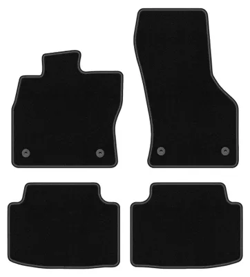 Produktbild von Velours-Fußmatten für Volkswagen Golf Sportsvan 2014- (Minivan) – 4-tlg, Schwarz, passgenau – Wielganizator BASIC