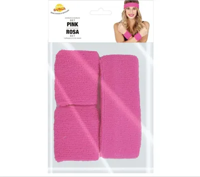 Zdjęcie produktu dla Retro zestaw neonowych opasek na głowę - różowy - 80s - disco - 3 szt