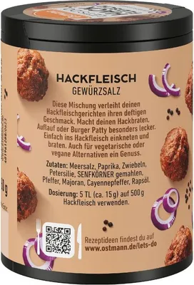 Produktbild von Ostmann Lets Do Hackfleisch Gewürzzubereitung aromatisch Packung 60g