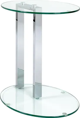 Produktbild von HAKU Beistelltisch chrom - Metall, Sicherheitsglas 8 mm, B/H/T: 45x50x35 cm
