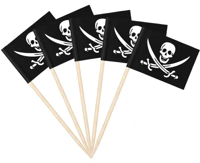 Productafbeelding van 100 Piratenprikkers voor Taart- en Drinkdecoratie