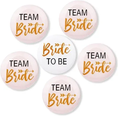 Produktbild von Badgeset für Junggesellenabschied und Hochzeit - Weiß/Rosa