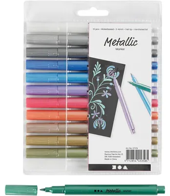 Produktbild von Metallic-Marker, Strichstärke 2-4 mm, Metallic-Farben, 12Stk/ 1 Pck [HOB-37376]
