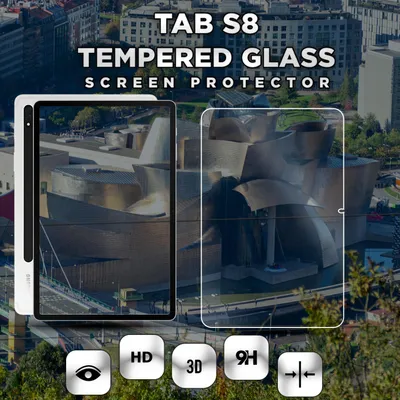 Produktbild von 1-Pack Samsung Galaxy Tab S8 Displayschutzfolie - Gehärtetes Glas 9H - Super Qualität 3D