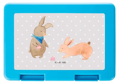 Produktbild von Mr. & Mrs. Panda Lunchbox Hasen Muschel - Grau Pastell - Geschenk, Aufbewahrungsbox essen, Essensbehälter, Bento Box, Strand, Muscheln, Snackbox, Papa, Urlaub, Bentobox