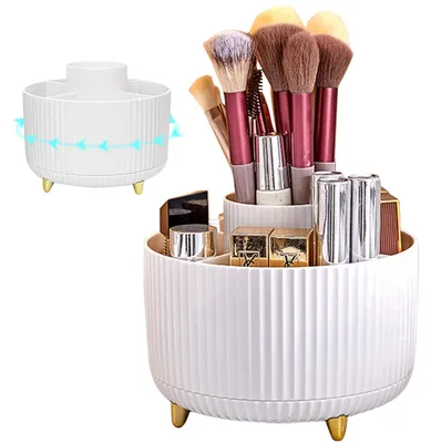 Produktbild von Kosmetik-Organizer, Make-up-Organizer, 360° drehbarer Kosmetik-Organizer, Make-up-Organizer, Make-up-Organizer für die Raumdekoration, Schlafzimmer, Badezimmer, Schminktisch