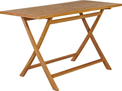 Produktbild von GARLAND® Gartentisch Bari 125x60x75 cm Teak Holz SVLK Zertifiziert Klappbar Wetterfest Balkontisch Esstisch Gartenmöbel