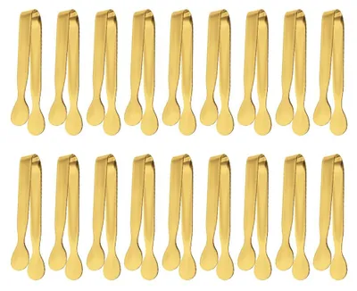 Produktbild von Mini-Servierzange, Eiszange, Küchenzange, Vorspeisenzange für Kaffeebar, Teeparty, Dessertparty, Gold, 410
