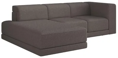 Obrázek produktu pro Selsey Novals – Rohová sedačka ve tvaru L, 4 místná, levostranná, potah bouclé, barva hnědá, rozměry 278 cm