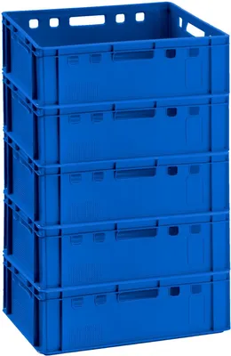 Image de 5x caisse à viande E2 caisse à viande Eurobox 60x40x20cm apte au contact alimentaire, robuste, empilable | caisses de stockage, caisses empilables, caisse de boucherie Germany