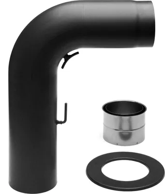 Produktbild von Raik Basic Rauchrohrbogen Set 150mm schwarz fullform für Rauchrohr / Ofenrohr