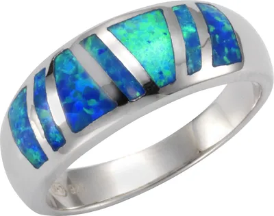 Produktbild von Ring 925/- Sterling Silber rhodiniert synth. Opal