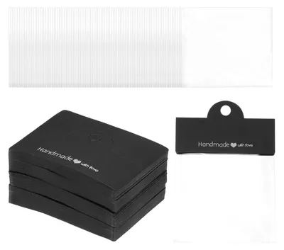 Schmuck-Display-Taschen, 100 Stück, schwarz, 100x80 mm