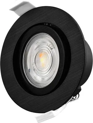 Produktbild von 5w LED Einbauleuchte Einbauspot Einbaustrahler 400 Lumen Neutralweiß schwarzer Rahmen rund IP40 schwenkbar Ø 9,0 cm