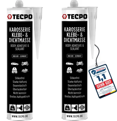 Produktbild von TECPO Karosseriekleber 2x370g Karosserie Kleber und Dichtmasse Klebstoff Dichtmittel silikonfrei dauerelastisch überlackierbar