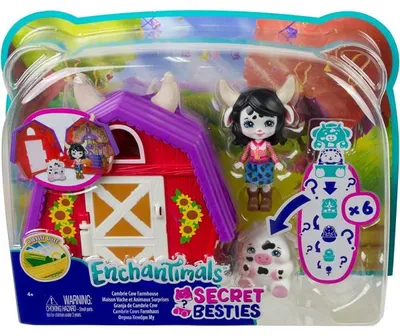Image de Enchantimals maison de la vache et animaux surprises - poupee cambrie + animaux - mattel - gtm48
