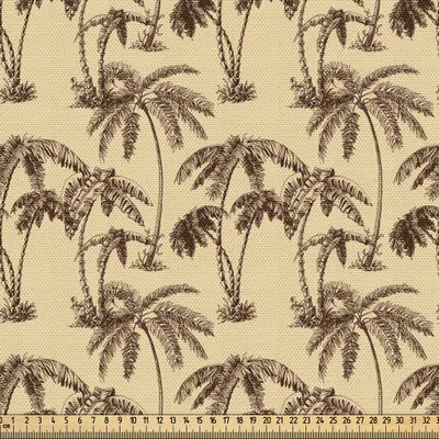 Produktbild von ABAKUHAUS Baum Gewebe als Meterware, Tropischer Palmen-hawaiischer exotischer abstrakter Laub-alter Papierhintergrund, 2 M (148 x 200 cm), Sand Brown Schokolade
