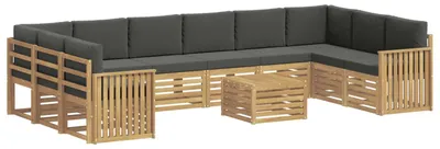 Productafbeelding van Buiten bankenset 11 pcs Wit en antracietkleurig 59 x 59 x 37 cm
