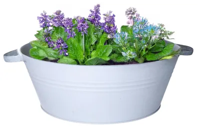 Produktbild von Mega Collections teil/pflanzentopf Farmer -zink - hellgrau - D40 X 14 cm