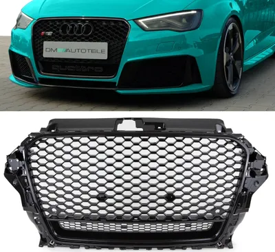 Produktbild von Sport Kühlergrill Wabengrill Schwarz Glanz passt für Audi A3 8V 12-16 nicht RS3 Quattro