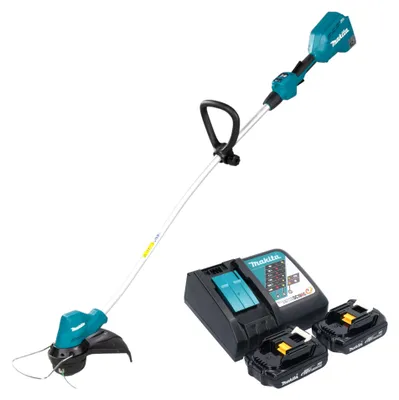 Immagine prodotto di Makita DUR 189 RY2 Tagliabordi a batteria 18 V 300 mm brushless + 2x batteria 1,5 Ah + caricabatterie