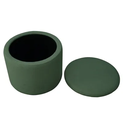 Produktbild von SVITA AMBER Aufbewahrungsbox mit Deckel Hocker mit Stauraum Sitzhocker Dunkelgrün