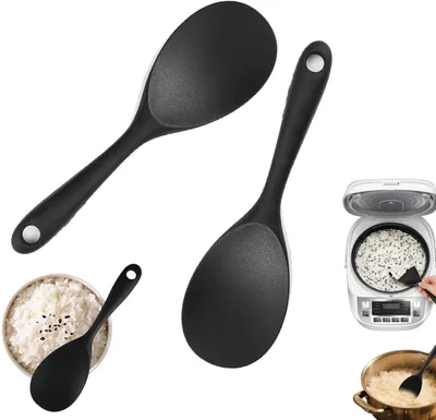 Produktbild von Reislöffel aus Silikon, 2 Stück, hitzebeständig bis 250 °C, 22,9 cm lang, für die Küche