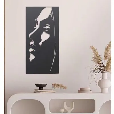 Image de Décoration murale métal Visage de Femme  Beaux Arts