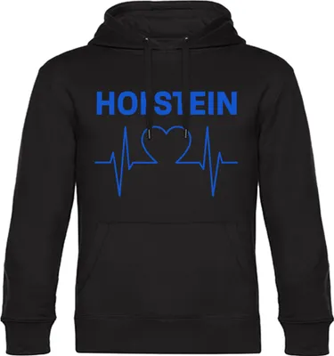 Produktbild von multifanshop Kapuzen Sweatshirt - Holstein - Herzschlag, schwarz, Größe XXL