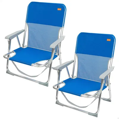 Zdjęcie produktu dla Składane krzesła plażowe z aluminiową ramą, zestaw 2 sztuk