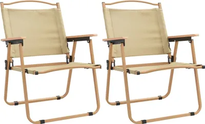 Produktbild von vidaXL Campingstühle 2 Stk. Beige 54x55x78 cm Oxford-Gewebe