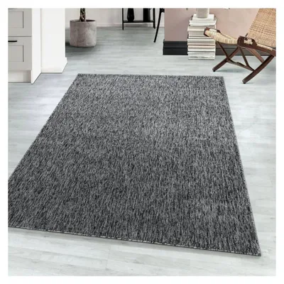 Produktbild von Moderner Kurzflor Teppichläufer für den Flur 80 x 150 cm Grau - Waschbarer Teppich in Melange-Optik, Flauschig und Weich - Geeignet als Bettvorleger im Schlafzimmer, Küchenläufer oder Wohnzimmerteppich