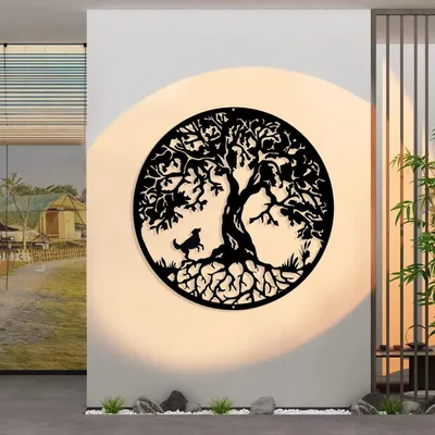 Produktbild von Wanddekoration Lebensbaum – Metallwandbild – Moderne Wanddekoration – Dekoration für den Garten – Innen- und Außendekoration – Schlichtes und stilvolles Design