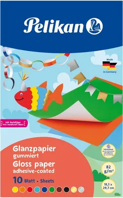 Produktbild von Glanzpapier 232 M/10 30x18cm 10 Blatt farbig sortiert Packung mit 10 Stück