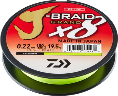 Obrázek produktu pro Daiwa Splétaná Šňůra J-Braid Grand X8E Chartreuse 135 m 0,13mm