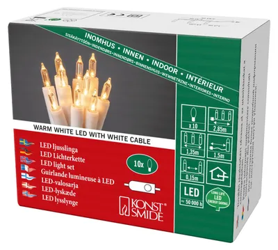 Immagine prodotto di Konstsmide 6300-102 Fata LED, con interruttore on/off, 10 diodi bianchi caldi, 230V, per interni, cavo bianco