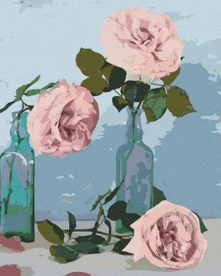 Immagine prodotto di Zuty - Dipingere con i numeri - TRE ROSE ROSE, 40x50 cm, tela tesa su telaio