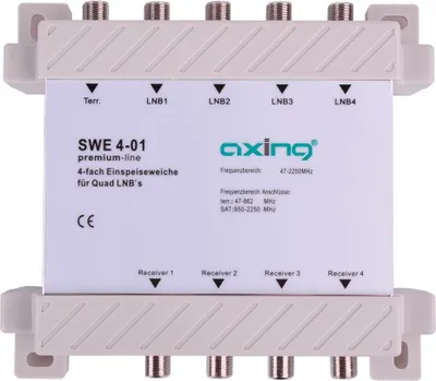 Produktbild von Einspeiseweiche für Quad-LNBs, 4 fach, Axing SWE 4-01
