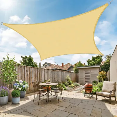 Produktbild von Sonnensegel Rechteck 2x3m Outdoor Anti-UV Wasserabweisend Oxford Gewebe Sonnenschutz für Terrasse Draussen Garten Patio Balkon