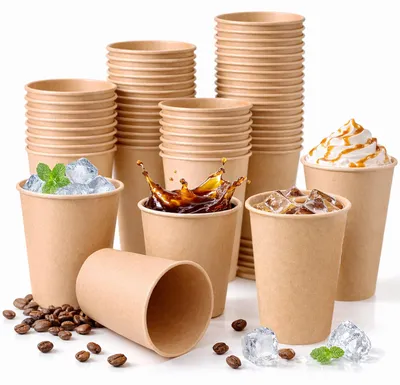 100 Stück 250 ml Kraftpapierbecher Pappbecher