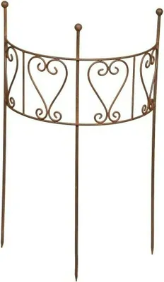 Produktbild von Staudenhalter Staudenbinder "HEART" halbrund Rankhilfe 41x20cm H72cm Metall rost Stütze Stecker