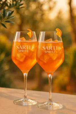 Produktbild von Sarti Spritz Weingläser 2er Set – Hochwertige Aperitivo-Gläser mit Gravur, elegantes Stielglas für Spritz & Sommerdrinks